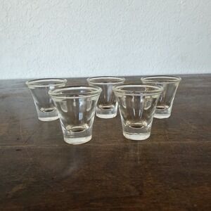 Vintage Glass Church Wine Communion Cups Flared Top Weighted Bottom (Lots of 5)